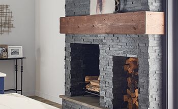 Stacked stone backsplash in Paris, TX